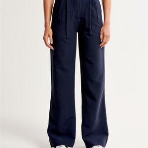 Abercrombie & Fitch Navy Wide-Leg Pants
